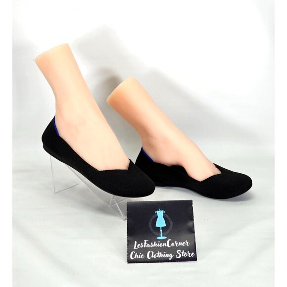 Rothy's  Womens Black and Electric Blue Signature Round Toe Flat Size 6.5 146 - Picture 5 of 16